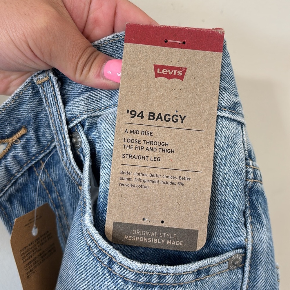 NEW Levi’s Mid Rise Cotton 94 Baggy Jeans Size 25 - Picture 10 of 11